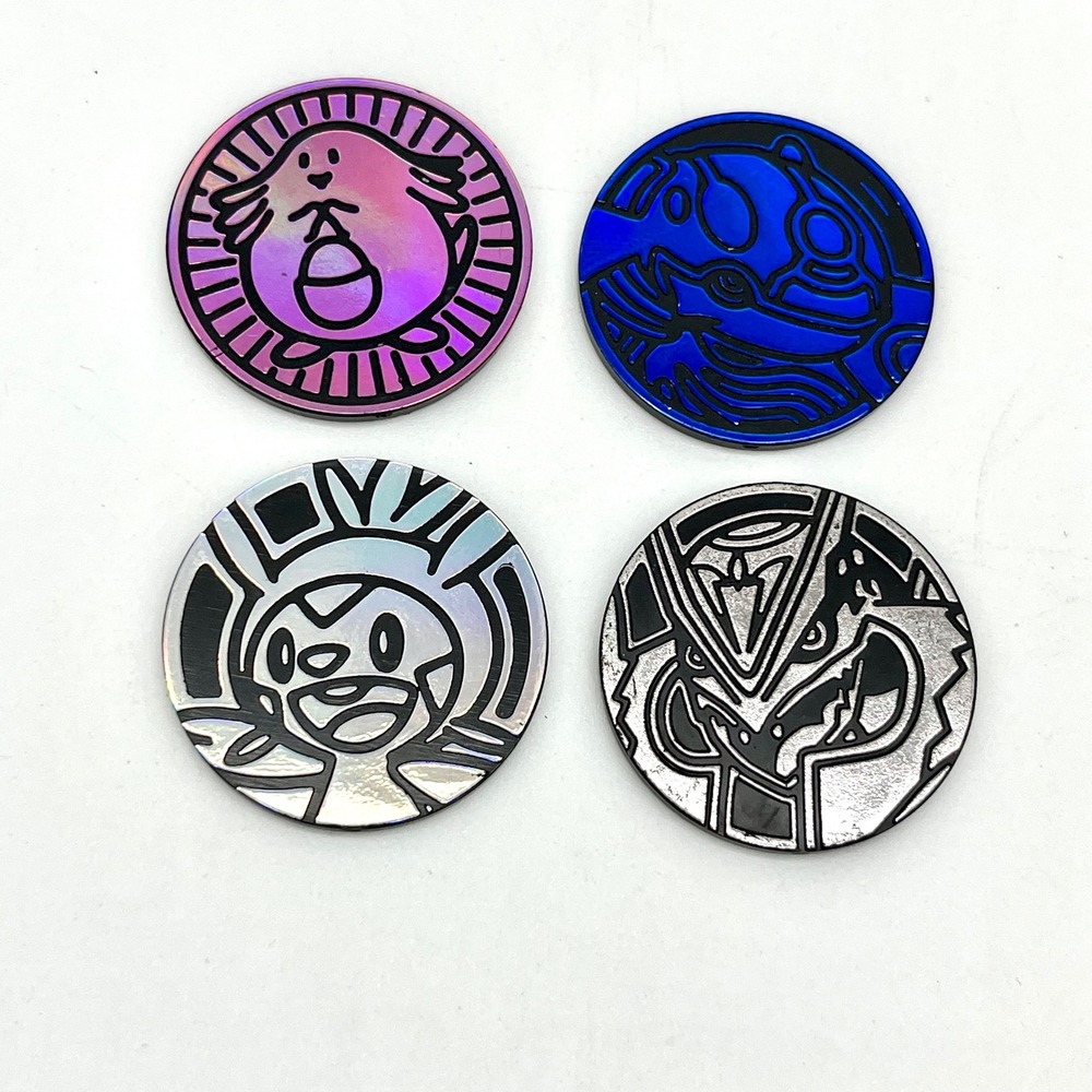 Pokemon TCG Coins Lot of 4 Collectible Game Coins Chansey Lugia‎ Grookey
